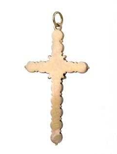 Victorian Turquoise and Gold Pendant Cross