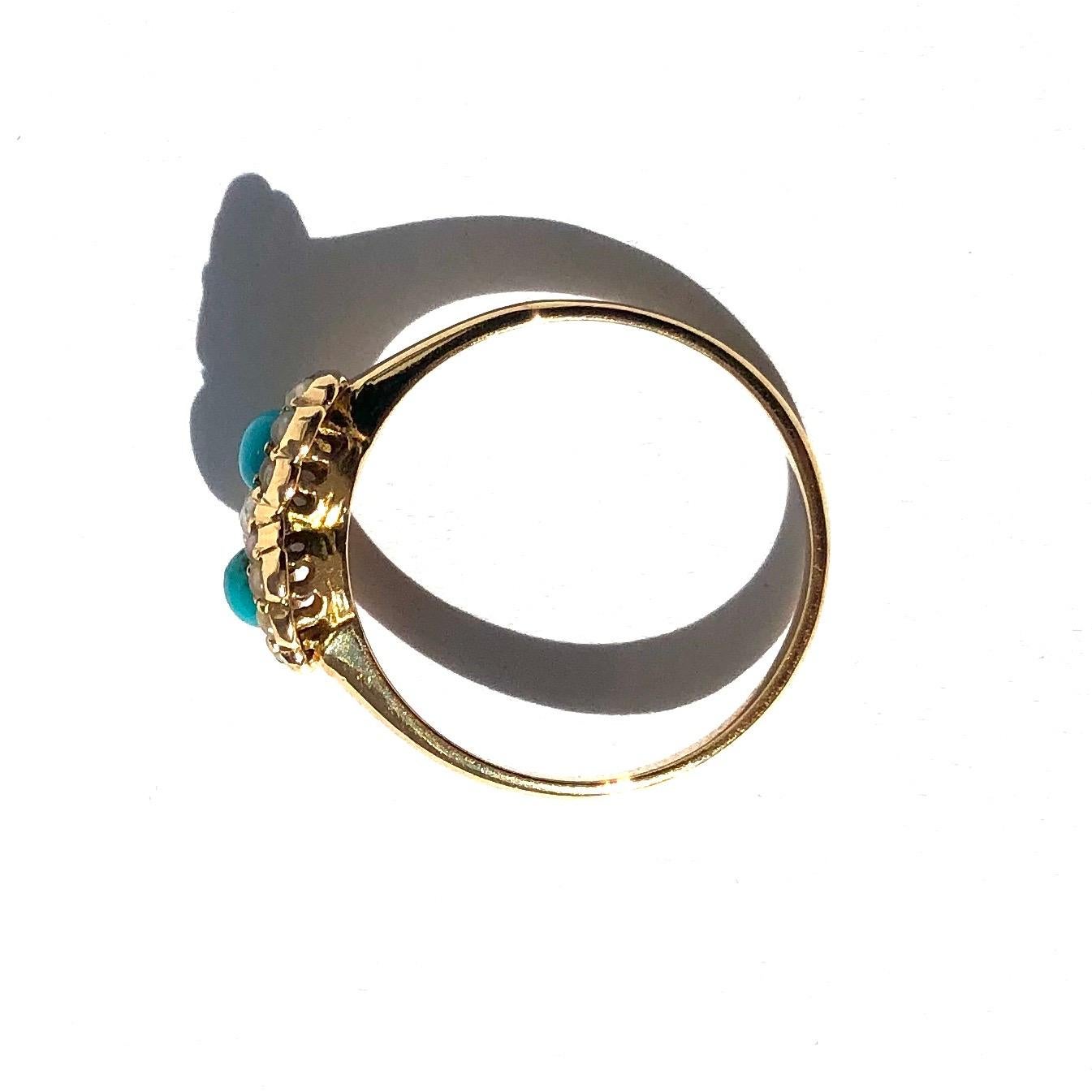 pearl and turquoise ring