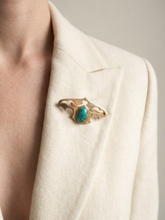 Victorian Turquoise Brooch, 9KT Gold