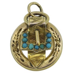 Victorian Turquoise Buckle Charm Pendant
