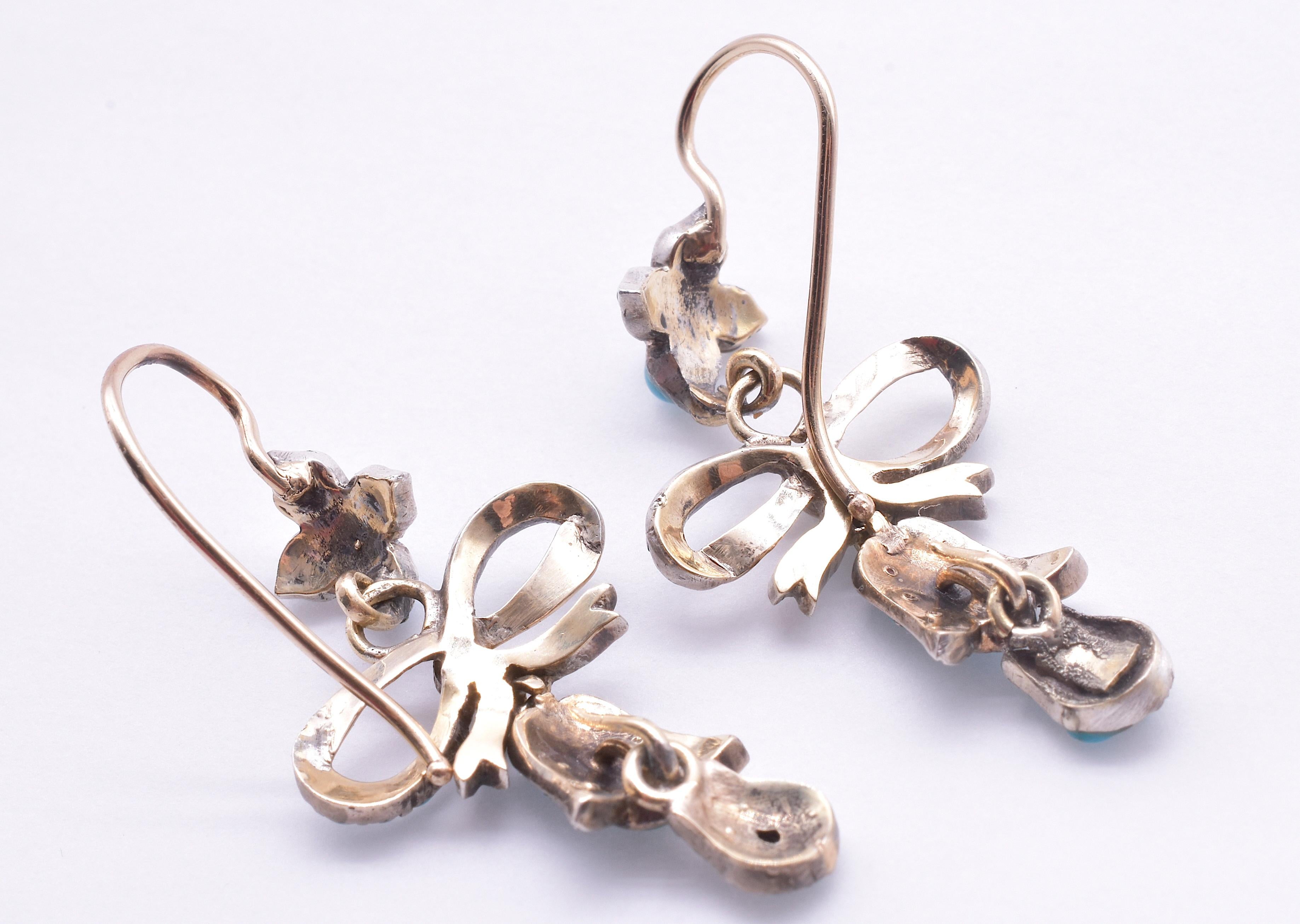 bow earrings silver