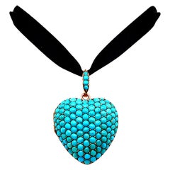 Victorian Turquoise Heart Locket