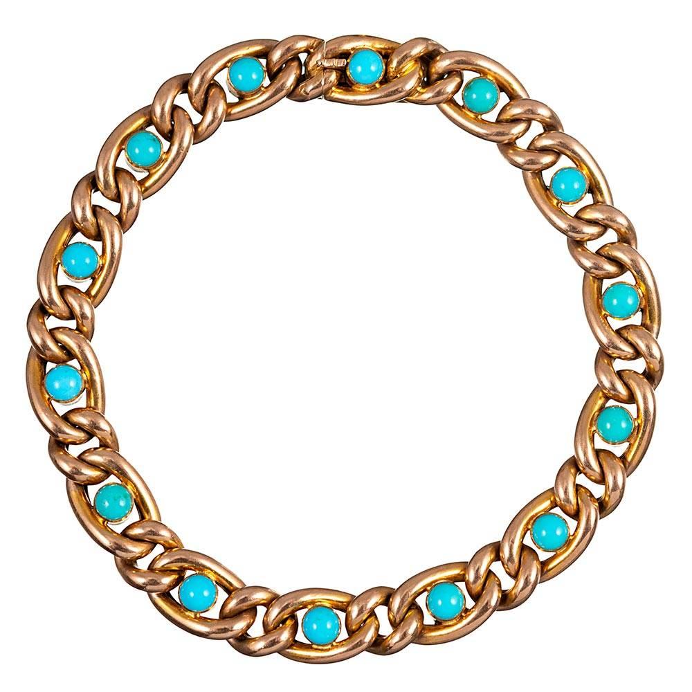 Victorian Turquoise Link Bracelet