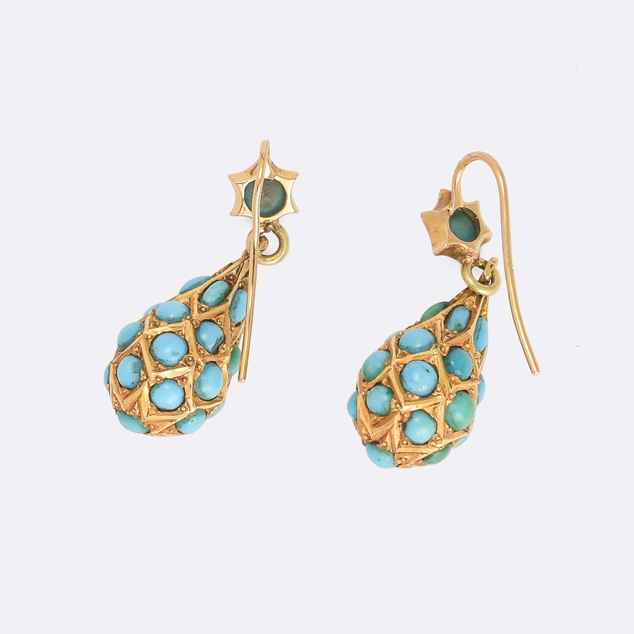 Women's Victorian Turquoise Pear Drop Earrings