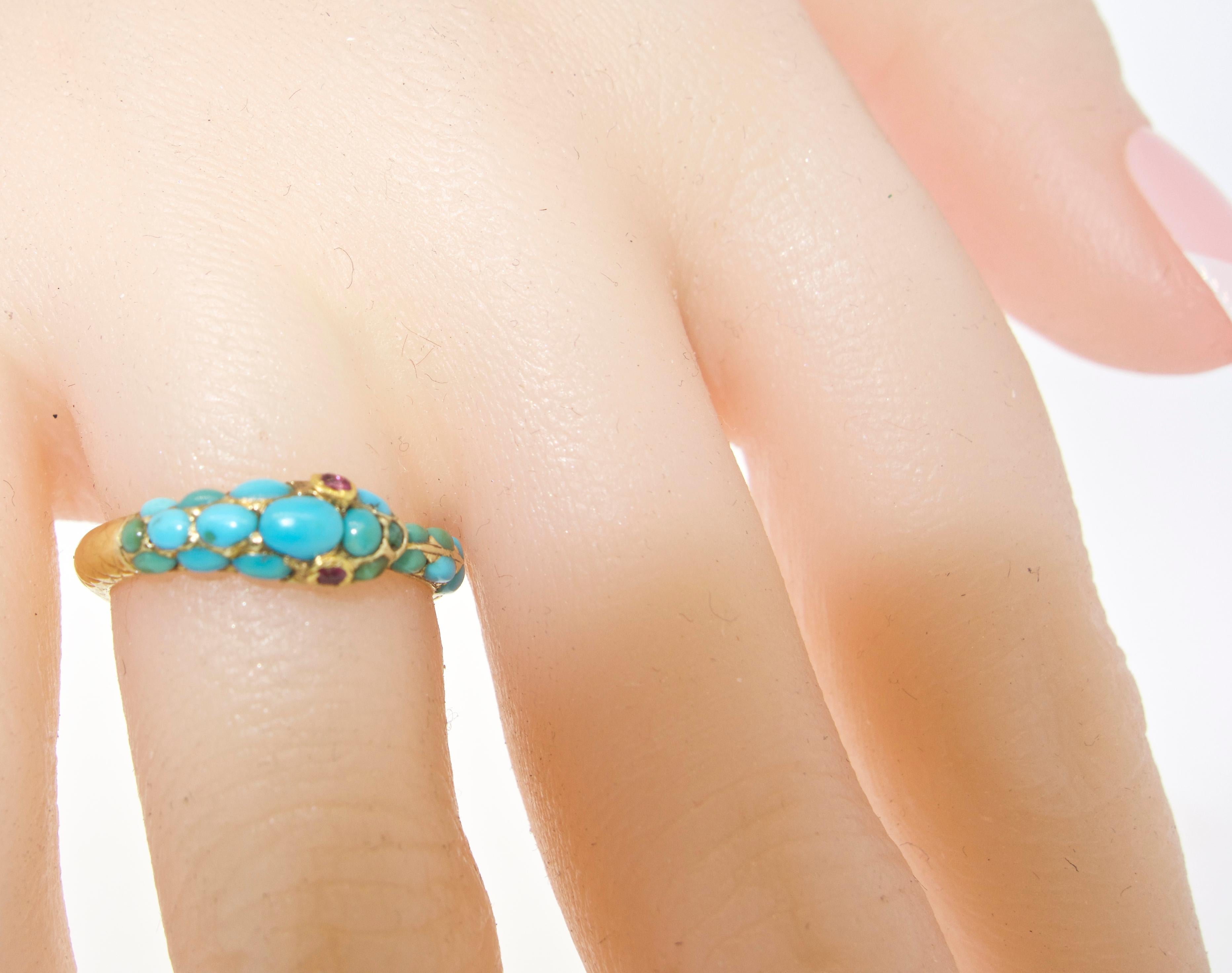 Victorian Turquoise Serpent Ring, circa 1870 2