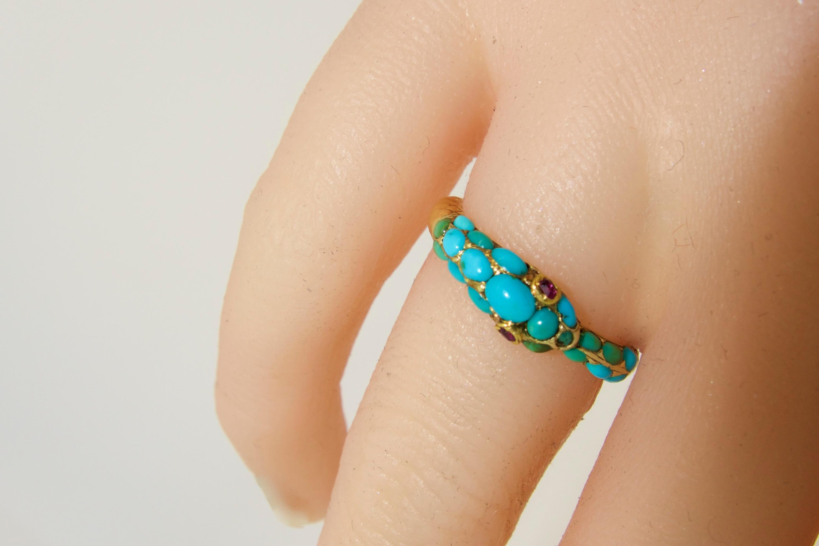 Victorian Turquoise Serpent Ring, circa 1870 3