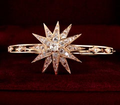 Brazalete victoriano Estrella de doce rayos 4,25 qt Diamante 18 KT