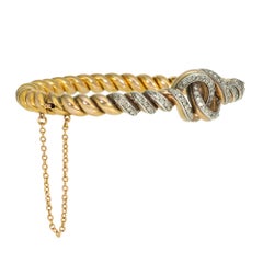 Viktorianisches Armband aus gedrehtem Gold und Diamanten