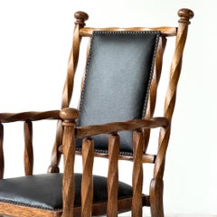 Sillón Victoriano de Madera Torcida