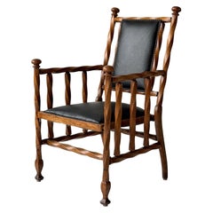 Sillón Victoriano de Madera Torcida