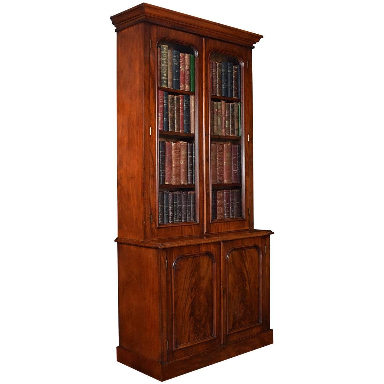 Victorian Two-Door Mahogany Bookcase