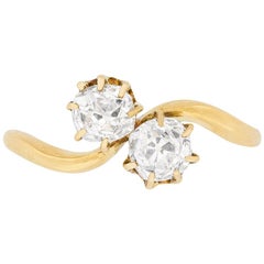 Antique Victorian Two-Stone Diamond Twist Ring, circa 1900s