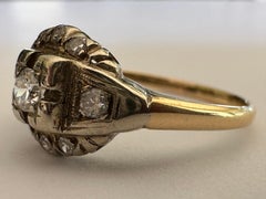 Victorian Two-Tone 14K Gold Diamond Ring