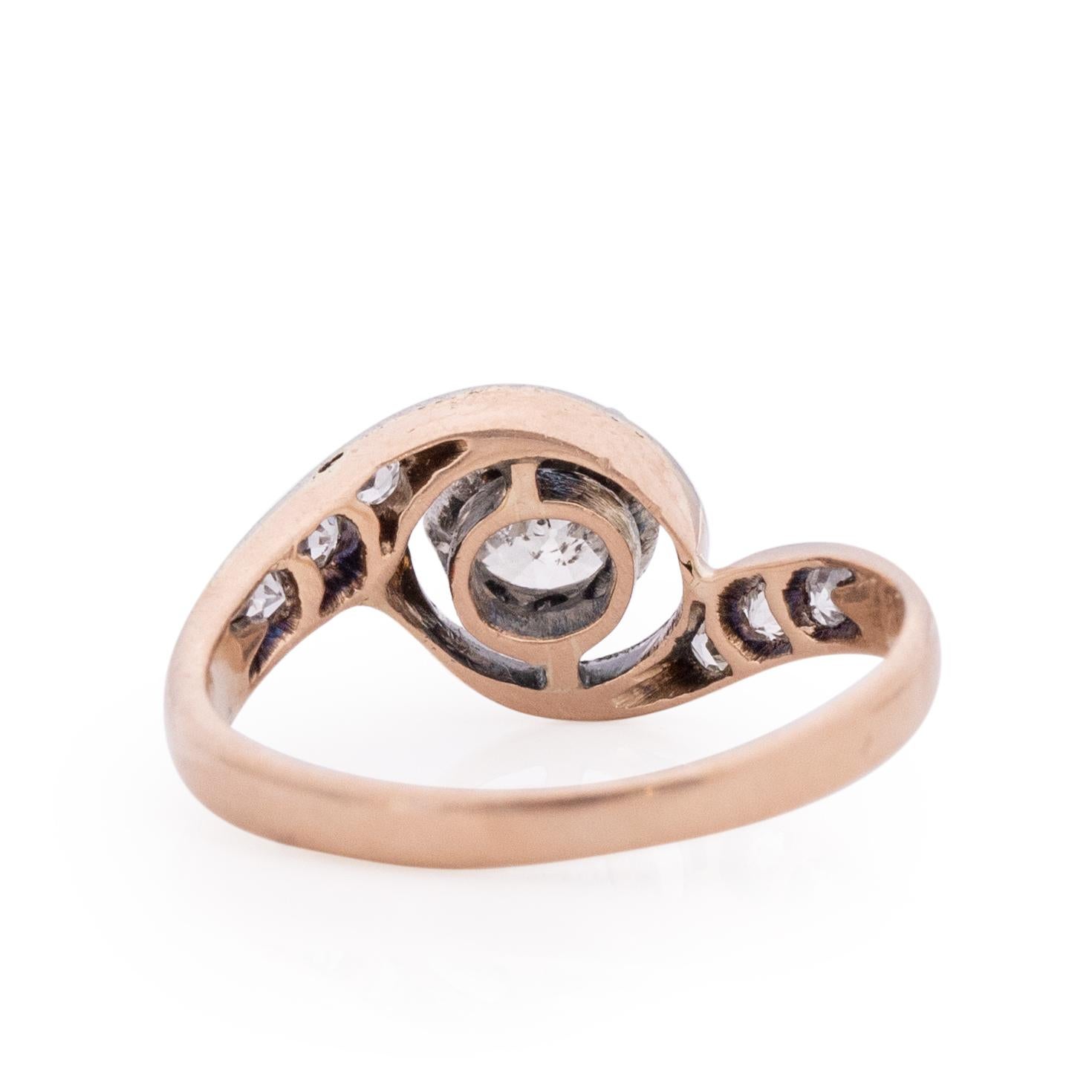 two tone engagement rings white and rose gold
