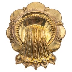Victorian unique gilded brooch from the end of the 19th century.