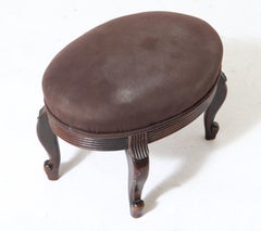 Victorian Upholstered Petite Oval Footstool