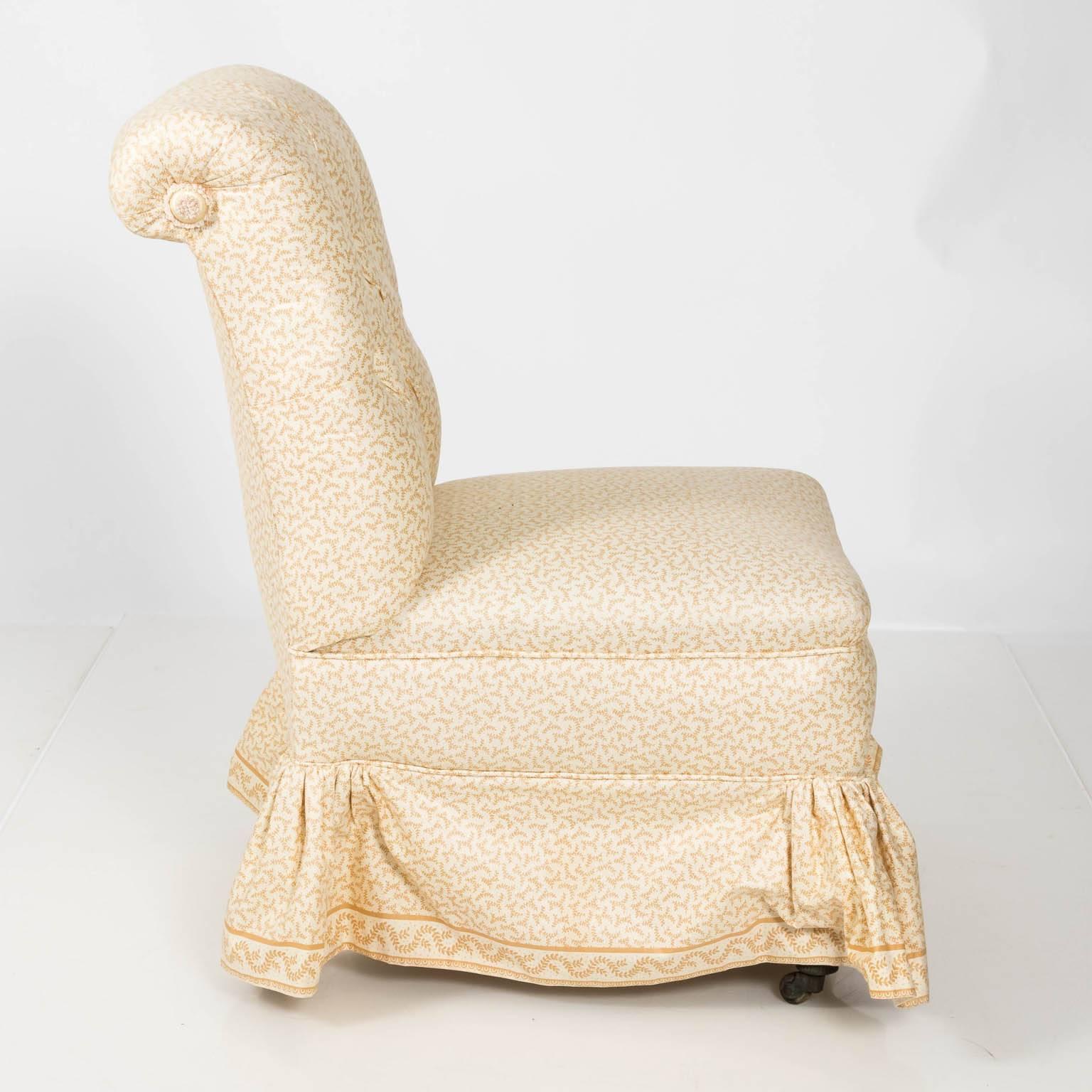 Victorian Upholstered Slipper Chair 1