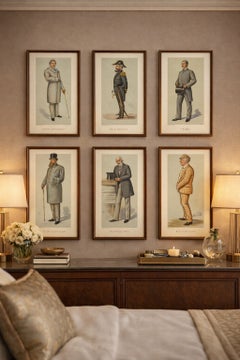 Victorian Vanity Fair Caricatures, Empire & Service, Set of Six, 1880s