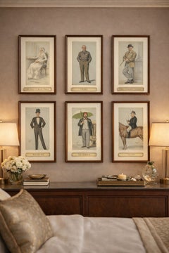 Victorian Vanity Fair Caricatures, Society & Power, Set of Six, 1883