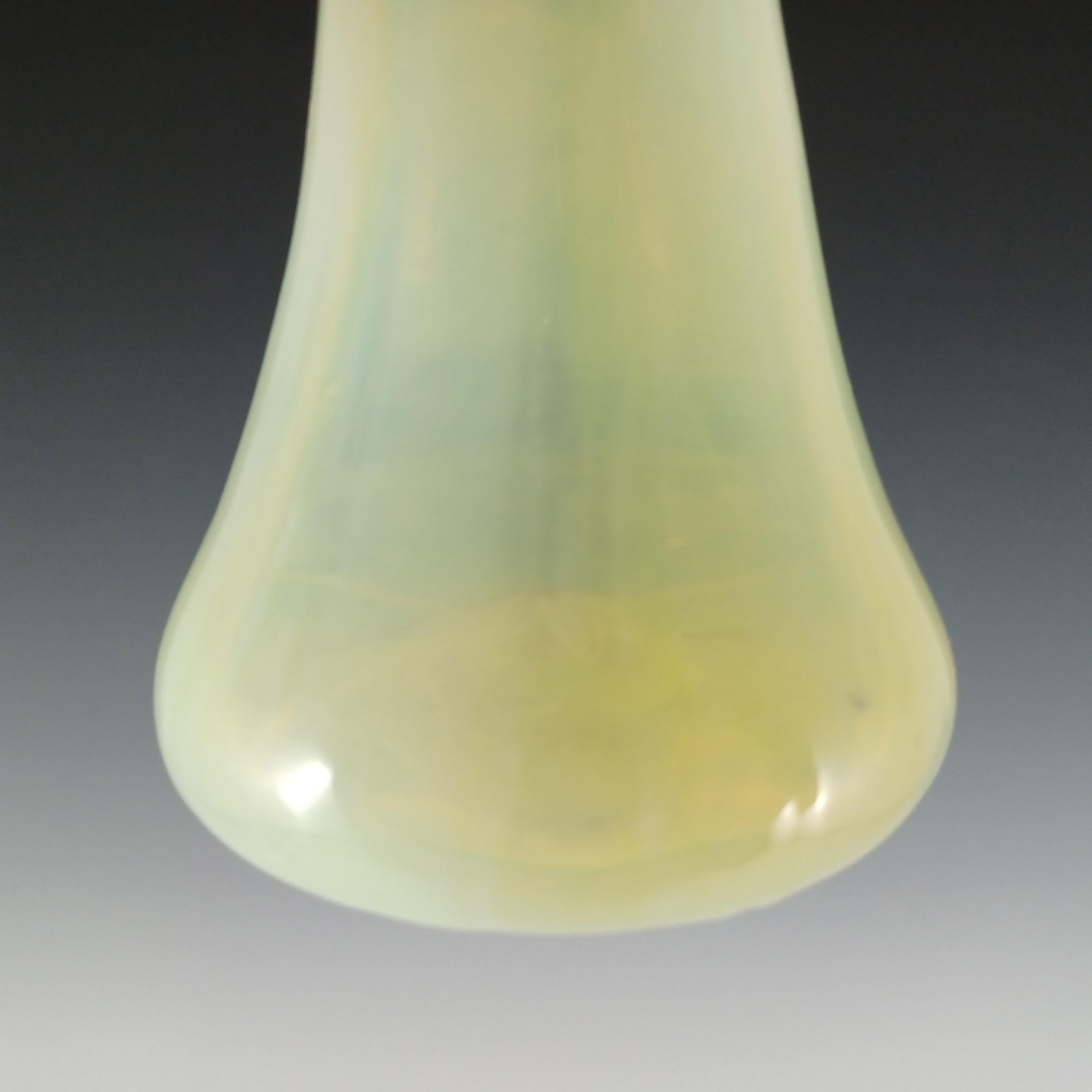 Victorian Vaseline Uranium Opalescent Glass Pulpit Vase For Sale 2