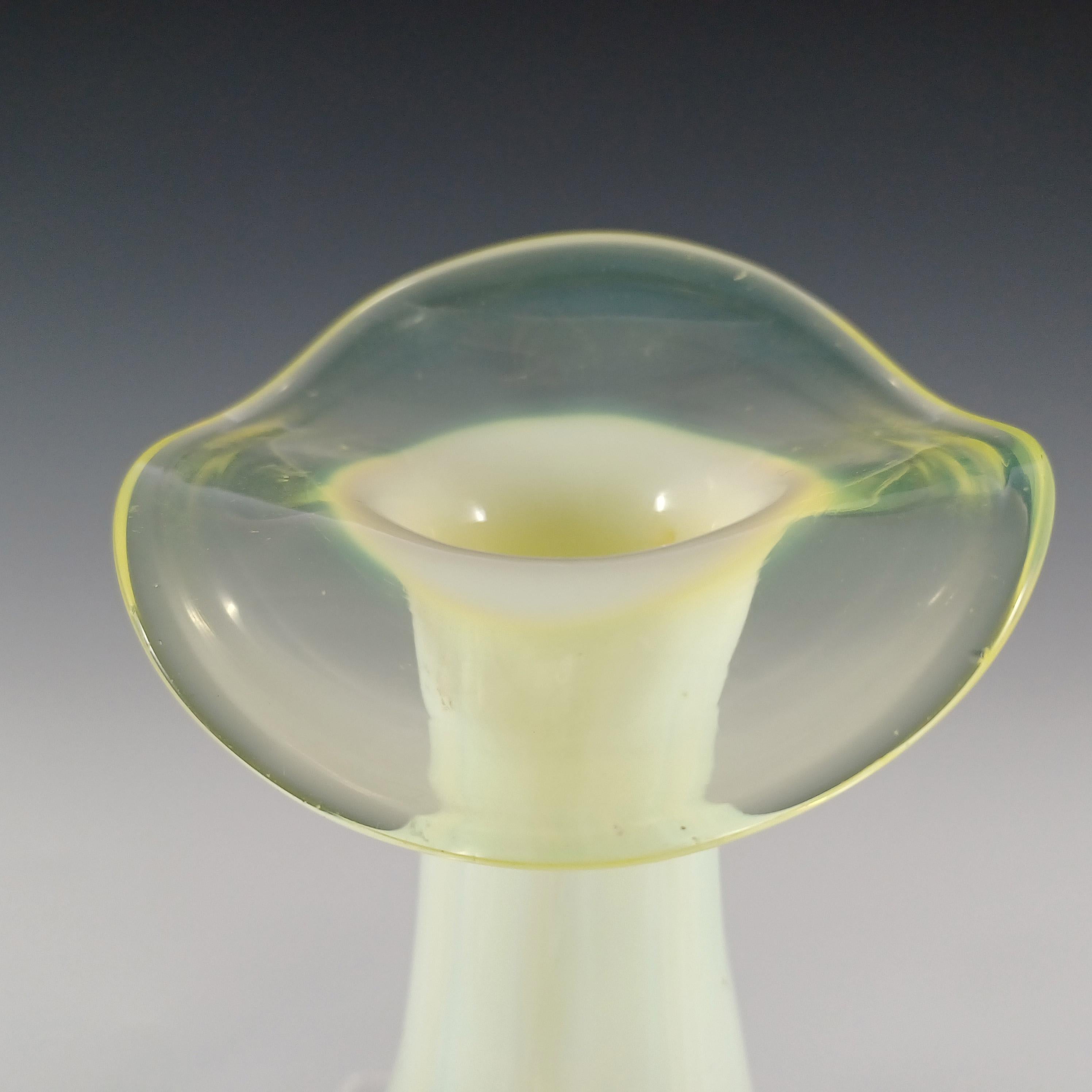 Victorian Vaseline Uranium Opalescent Glass Pulpit Vase For Sale 1