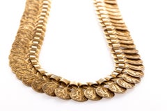 Viktorianische Vermeil-Münzen-Halskette um 1860