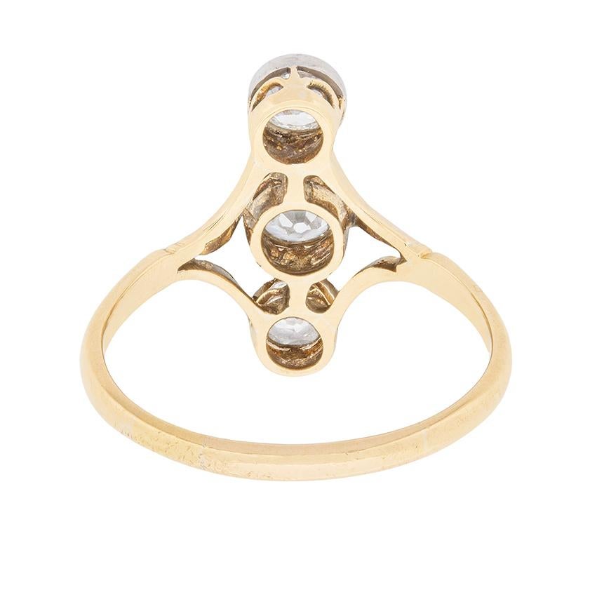 3 stone vertical ring