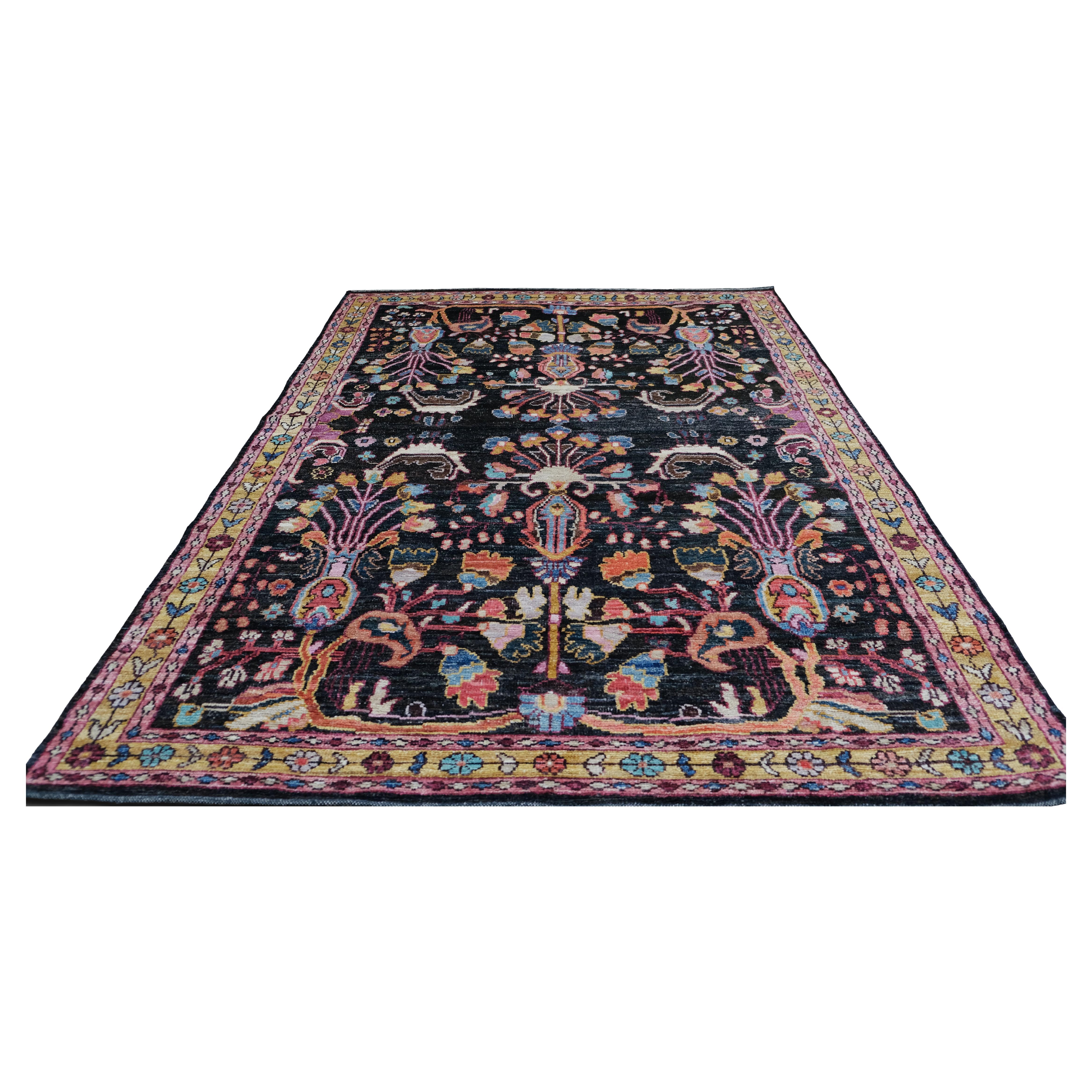 Tappeto in lana multicolore Victorian Vibrant Floral 6'1''x9' in vendita