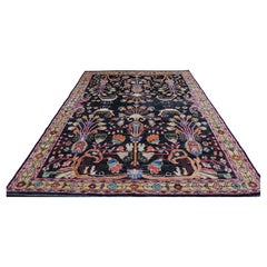 Victorian Vibrant Floral Multi-Colored Wool Rug 6'1''x9'