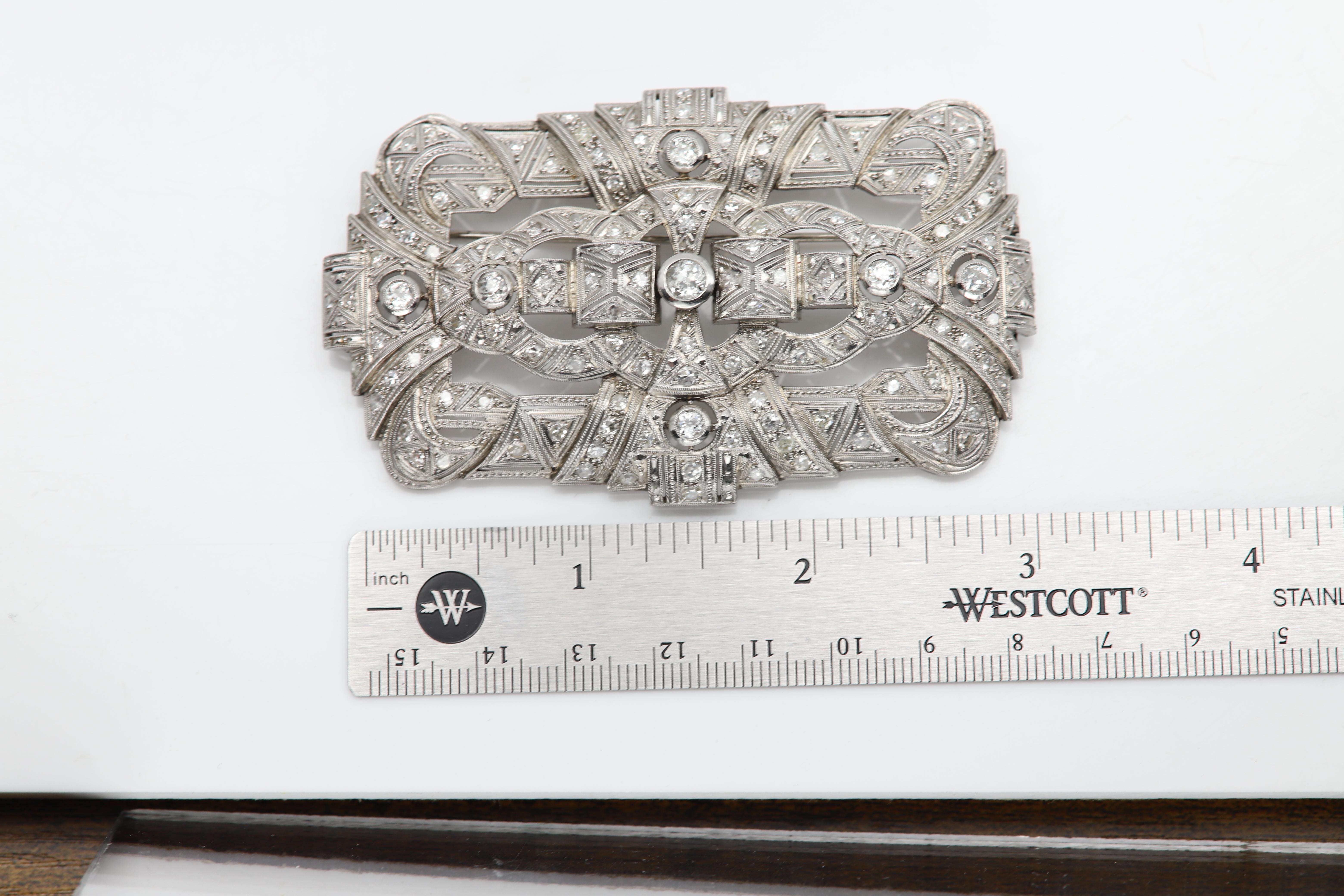 Victorian Vintage Diamond Brooch Platinum Brooch Pin circa early 1900's art deco For Sale 3