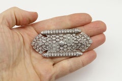 Victorian Vintage Diamond Brooch Platinum Brooch Pin circa early 1900's