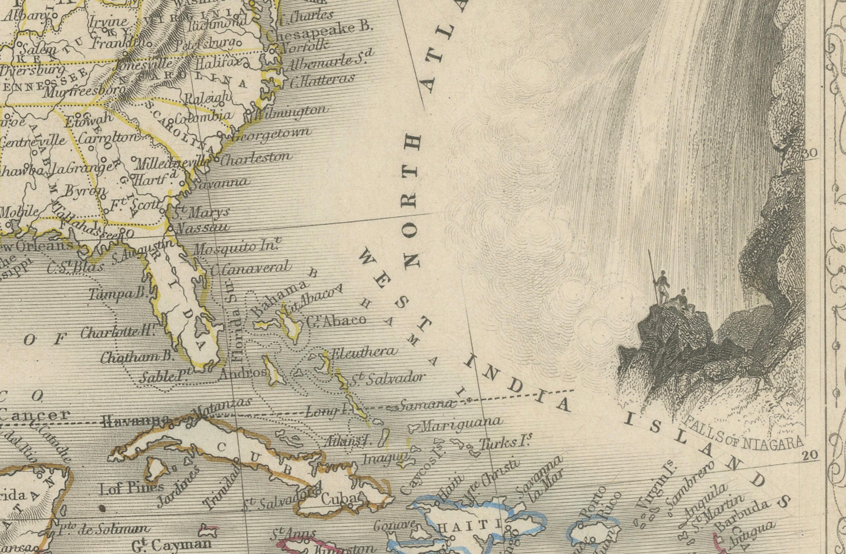 Viktorianische Visionen der Neuen Welt: Eine detaillierte Tallis-Karte von Nordamerika, 1851 im Angebot 2