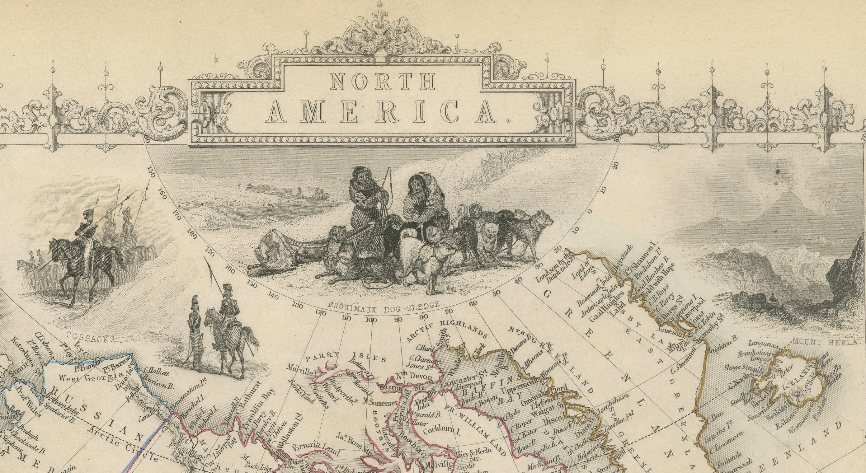 Viktorianische Visionen der Neuen Welt: Eine detaillierte Tallis-Karte von Nordamerika, 1851 im Angebot 4