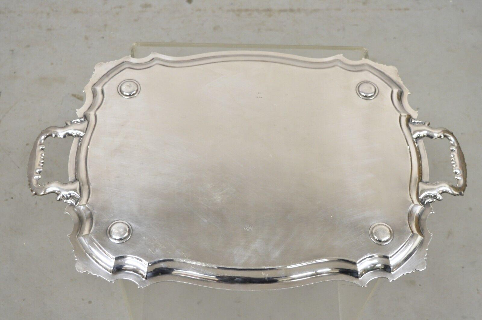Victorian WA England Silver Plated Ornate Twin Handle Serving Platter Tray For Sale 3