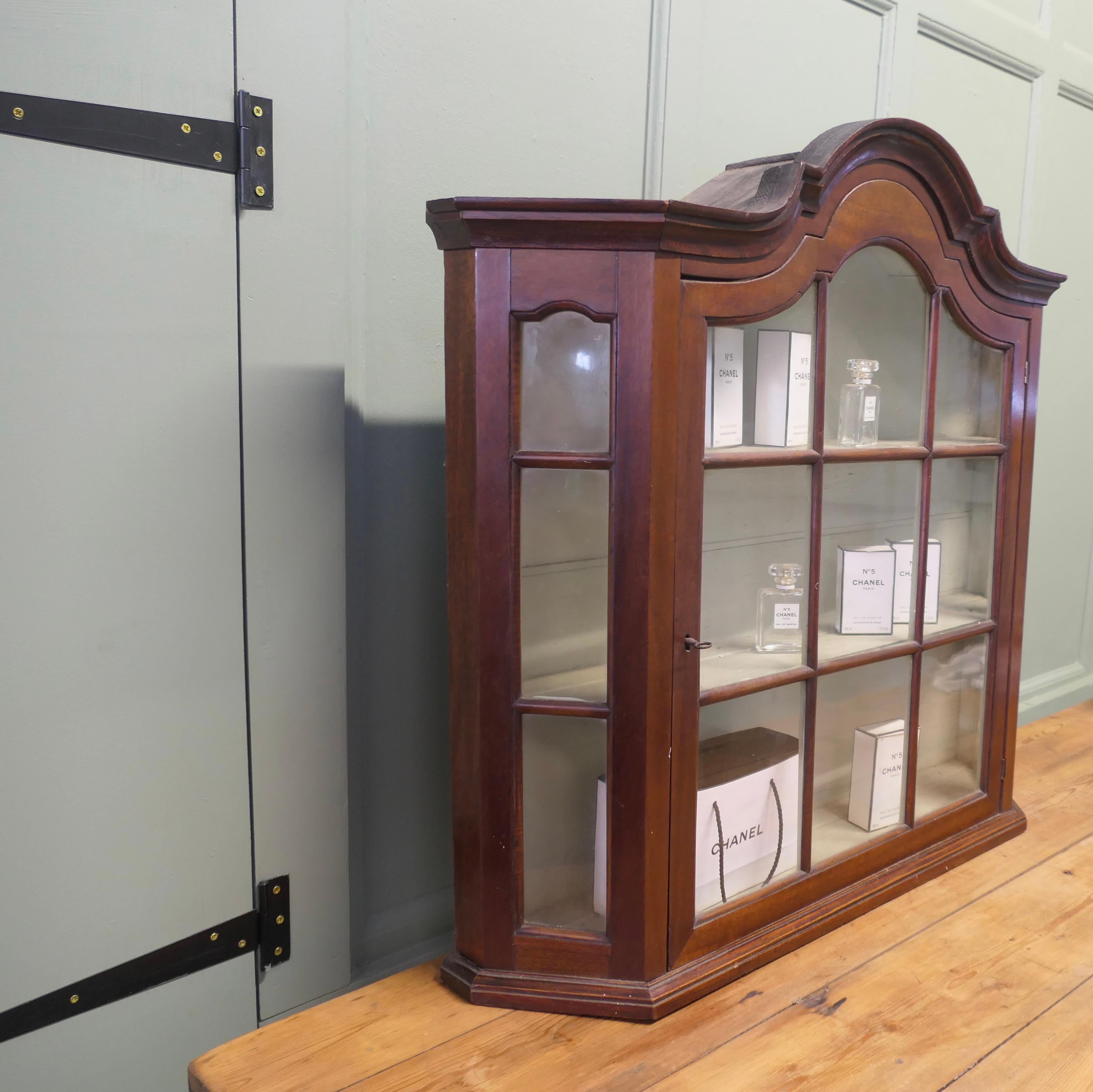 XIX secolo Vetrinetta vittoriana appesa a muro con piano ad arco Astral smaltato in vendita