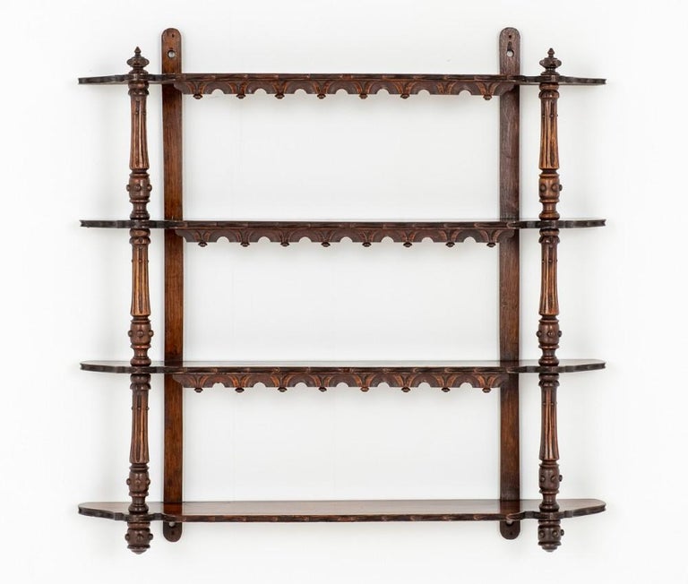Victorian Wall Shelf Mahogany Wall Rack, 1870 For Sale at 1stDibs