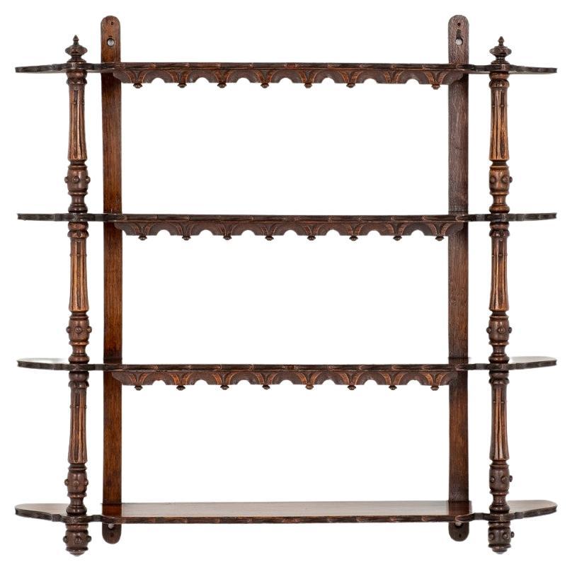 Victorian Wall Shelf Mahogany Wall Rack, 1870 For Sale at 1stDibs