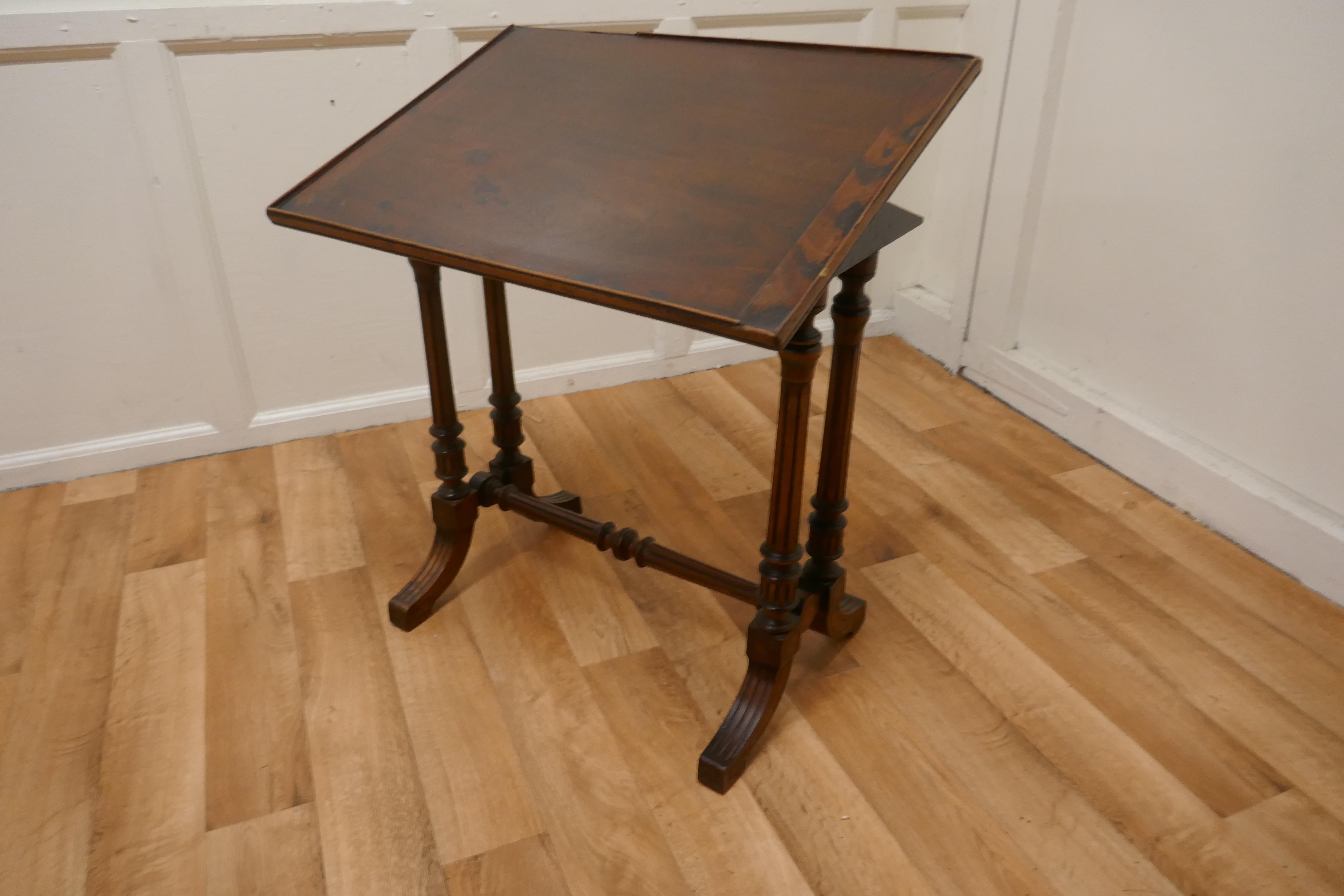 Victorian Walnut Adjustable Reading Stand  In Good Condition For Sale In Chillerton, Isle of Wight