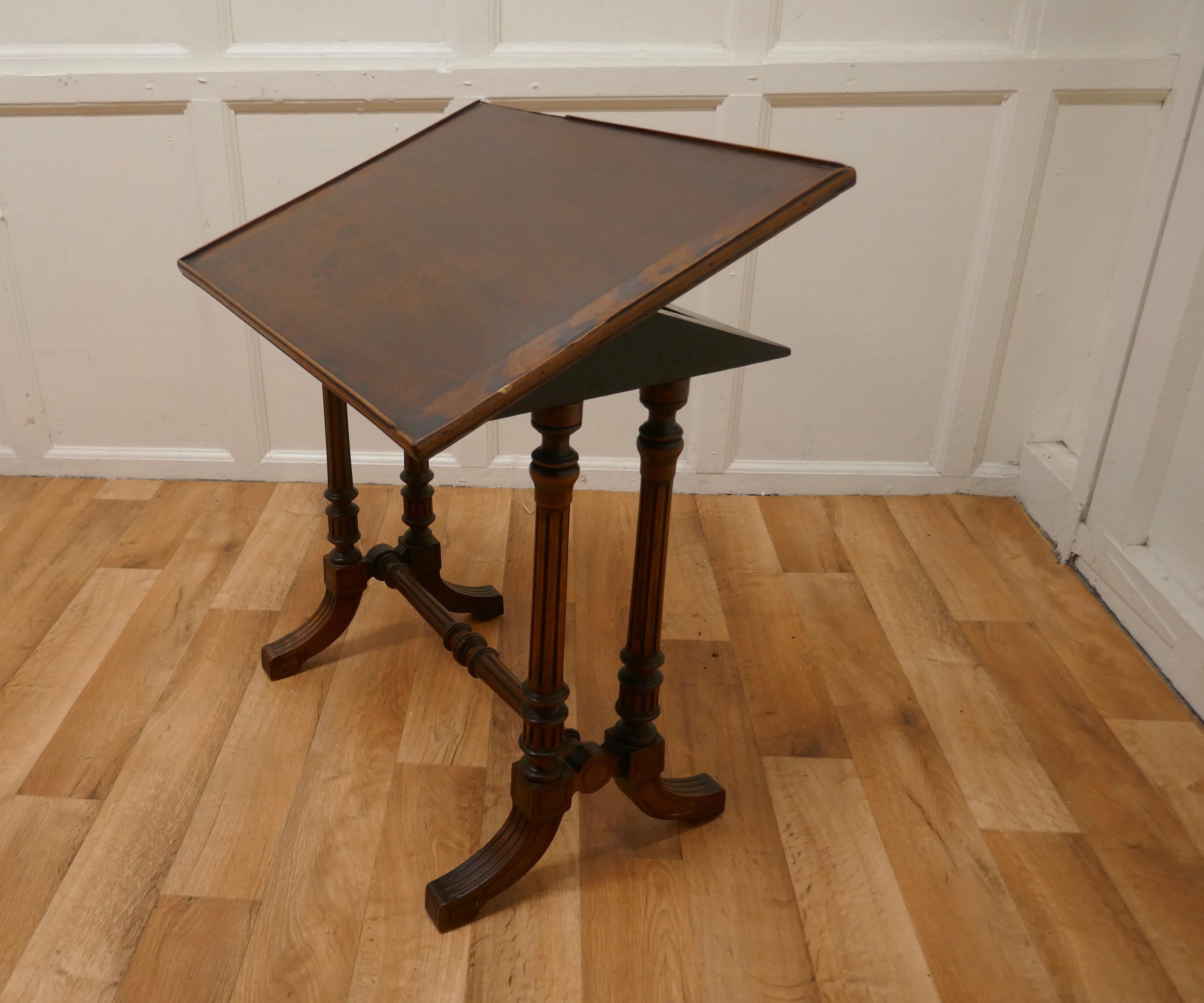 19th Century Victorian Walnut Adjustable Reading Stand  For Sale