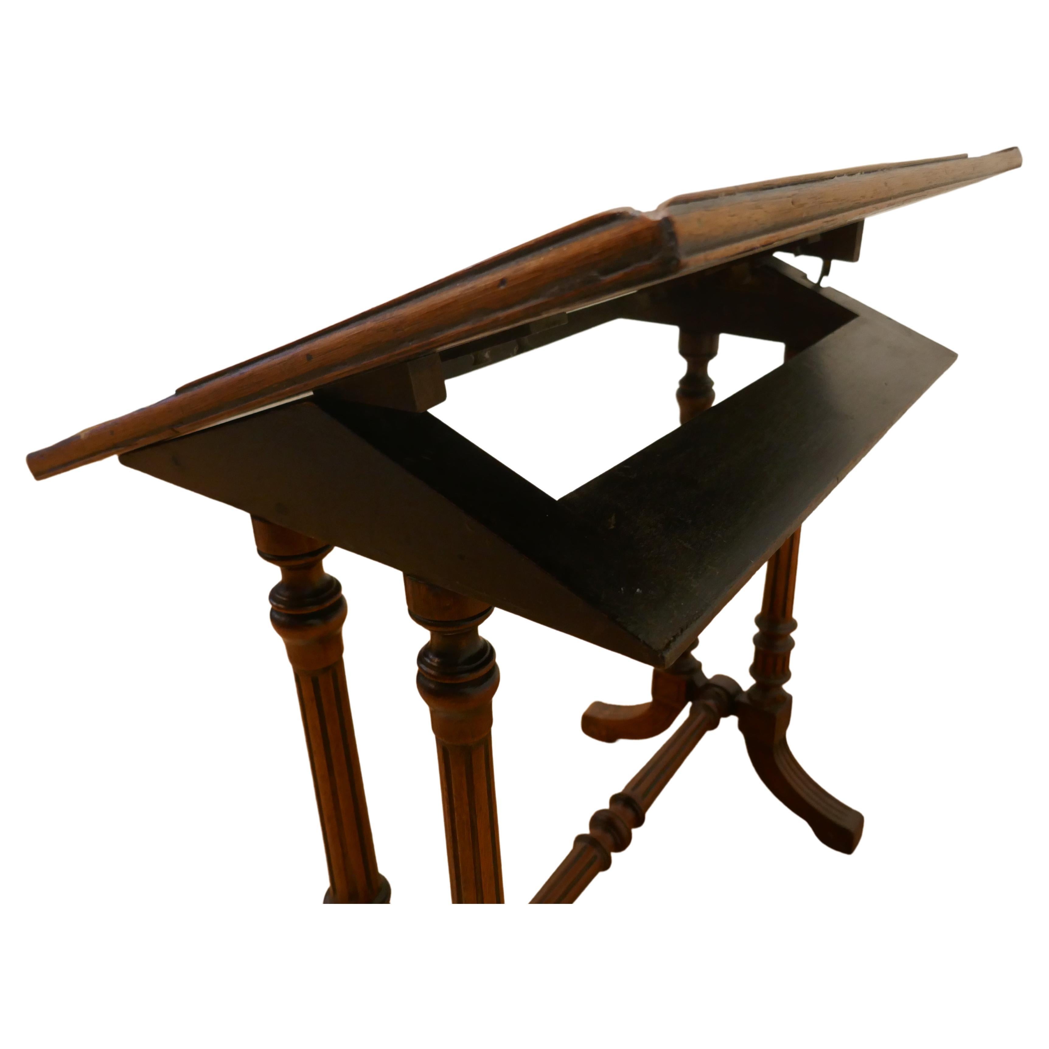 Victorian Walnut Adjustable Reading Stand  For Sale