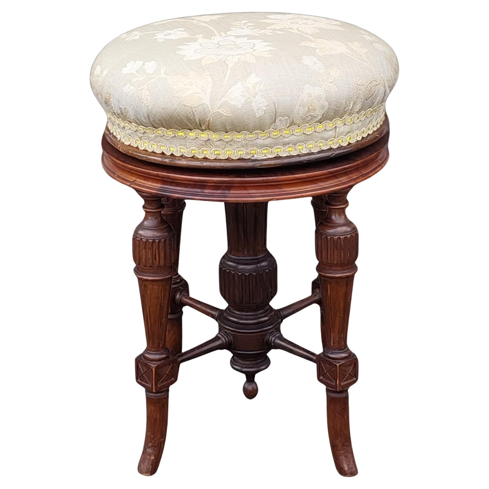 Victorian Walnut Adjustable Stool
