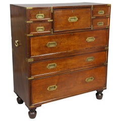 Victorian Walnut and Brass Mounted Campaign Chest