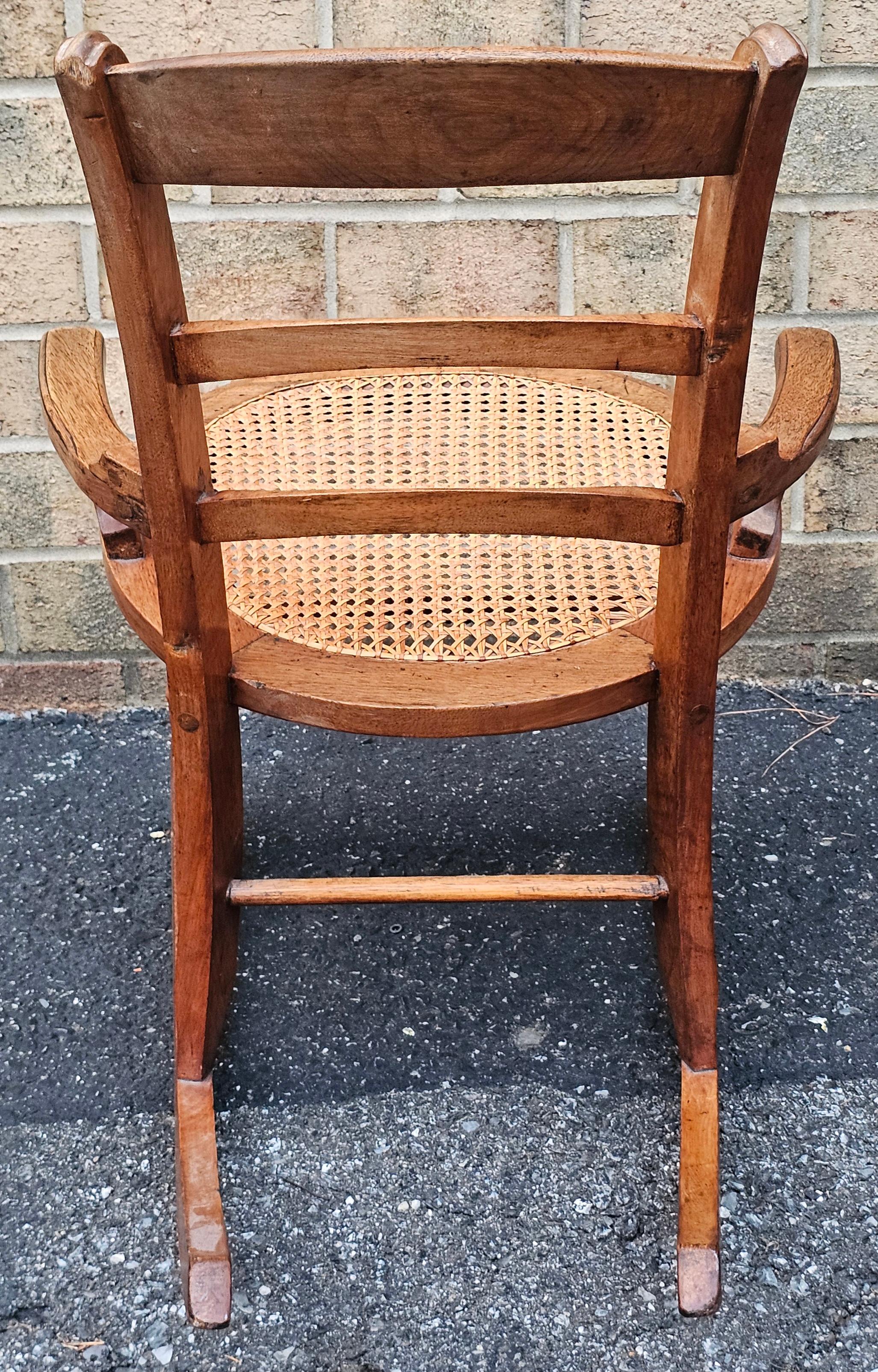 Victorian Walnut and Cane Seat Rocker For Sale 1