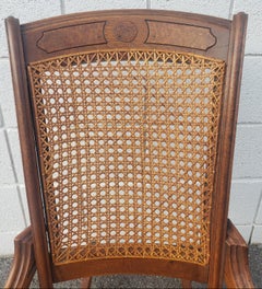 Victorian Walnut and Cane Seat Rocking Chair