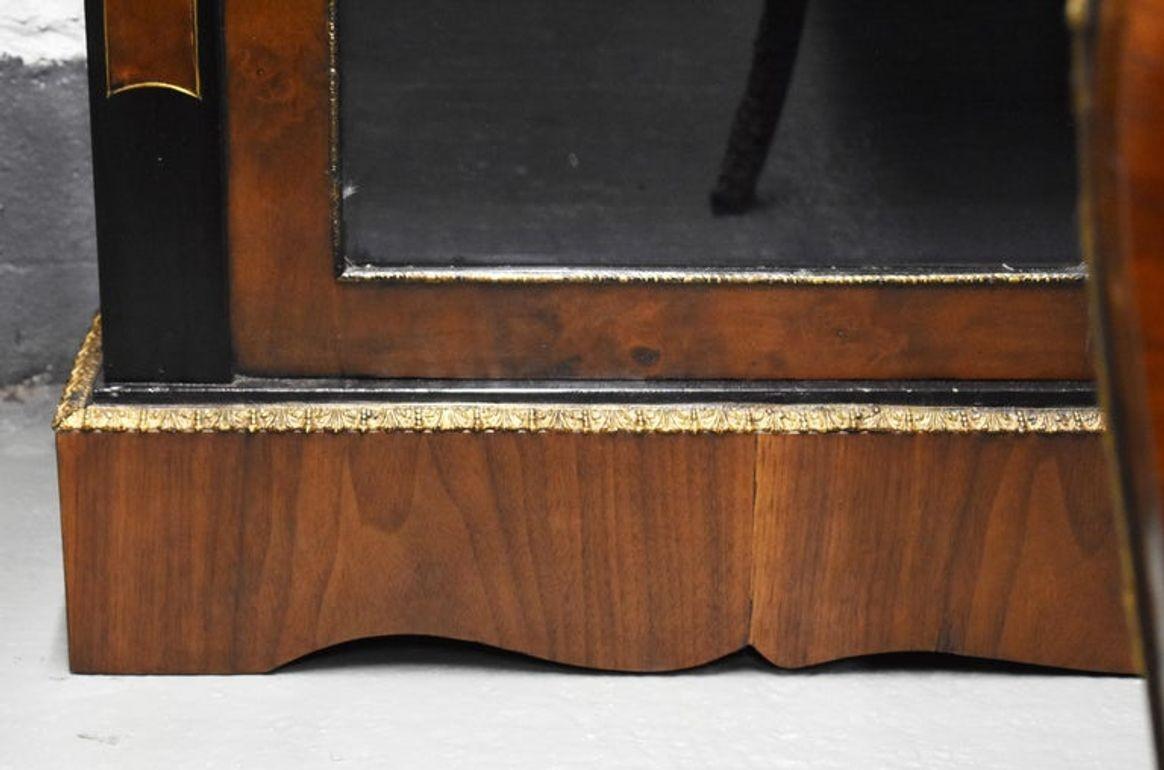 19th Century Victorian Walnut and Ebonised Pier Cabinet For Sale