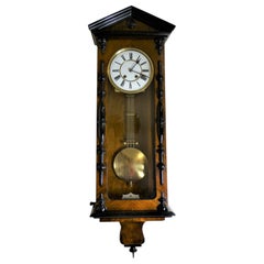 Victorian Walnut and Ebony Vienna 'Regulator' Wall Clock