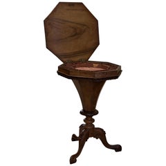 Victorian Walnut and Floral Marquetry Work Table, circa 1870