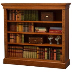 Victorian Walnut and Inlaid Open Bookcase