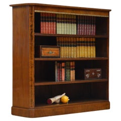 Victorian Walnut and Inlaid Open Bookcase