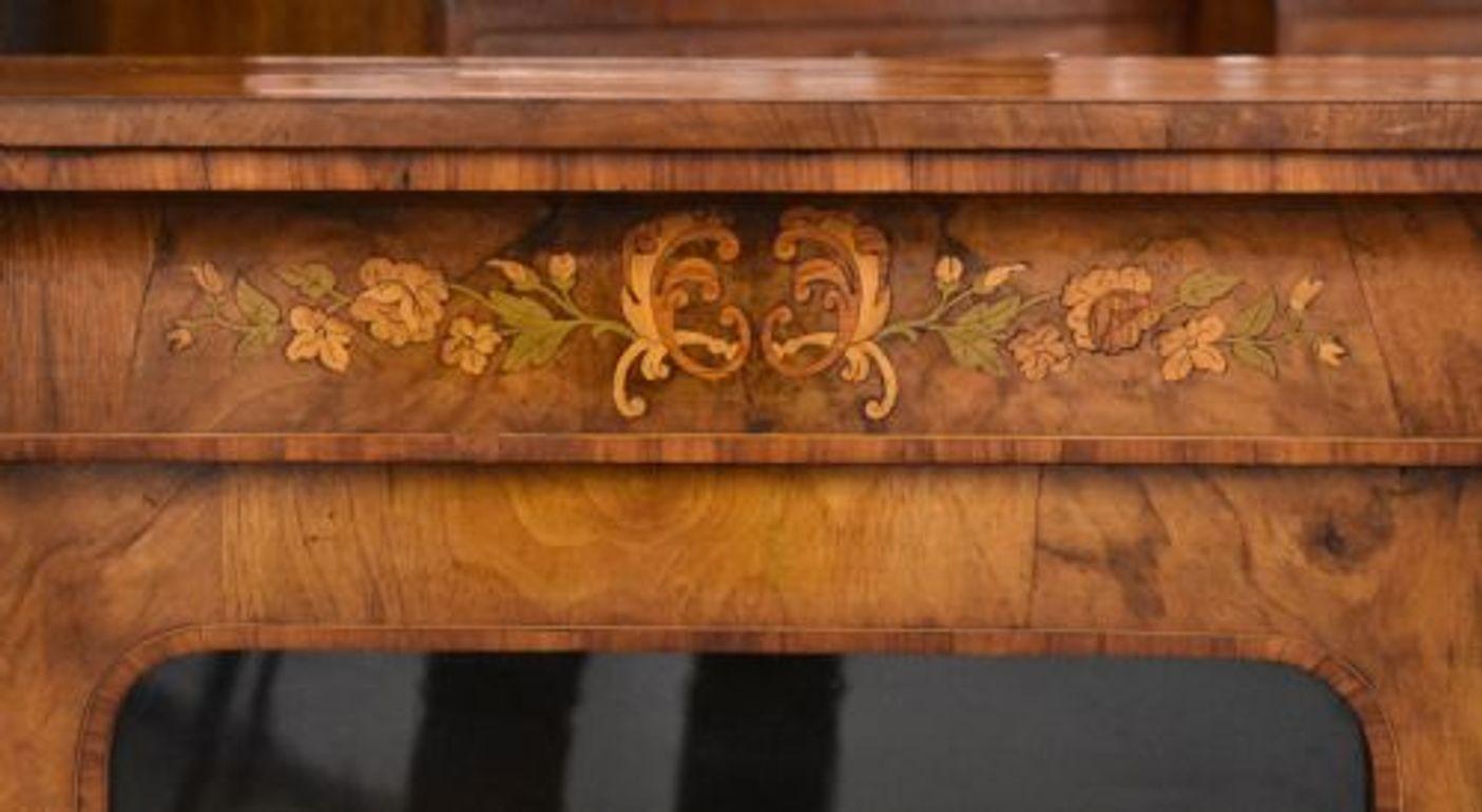 19th Century Victorian Walnut and Marquetry Pier Cabinet For Sale
